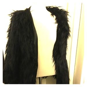 M/L black faux fur jacket